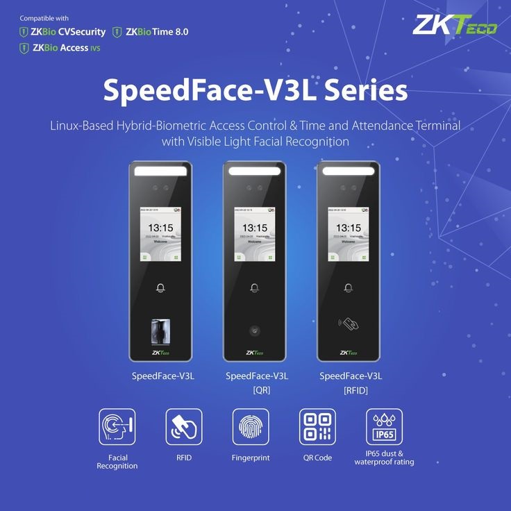 SpeedFace-V3L Biometric QR and face recognition reader